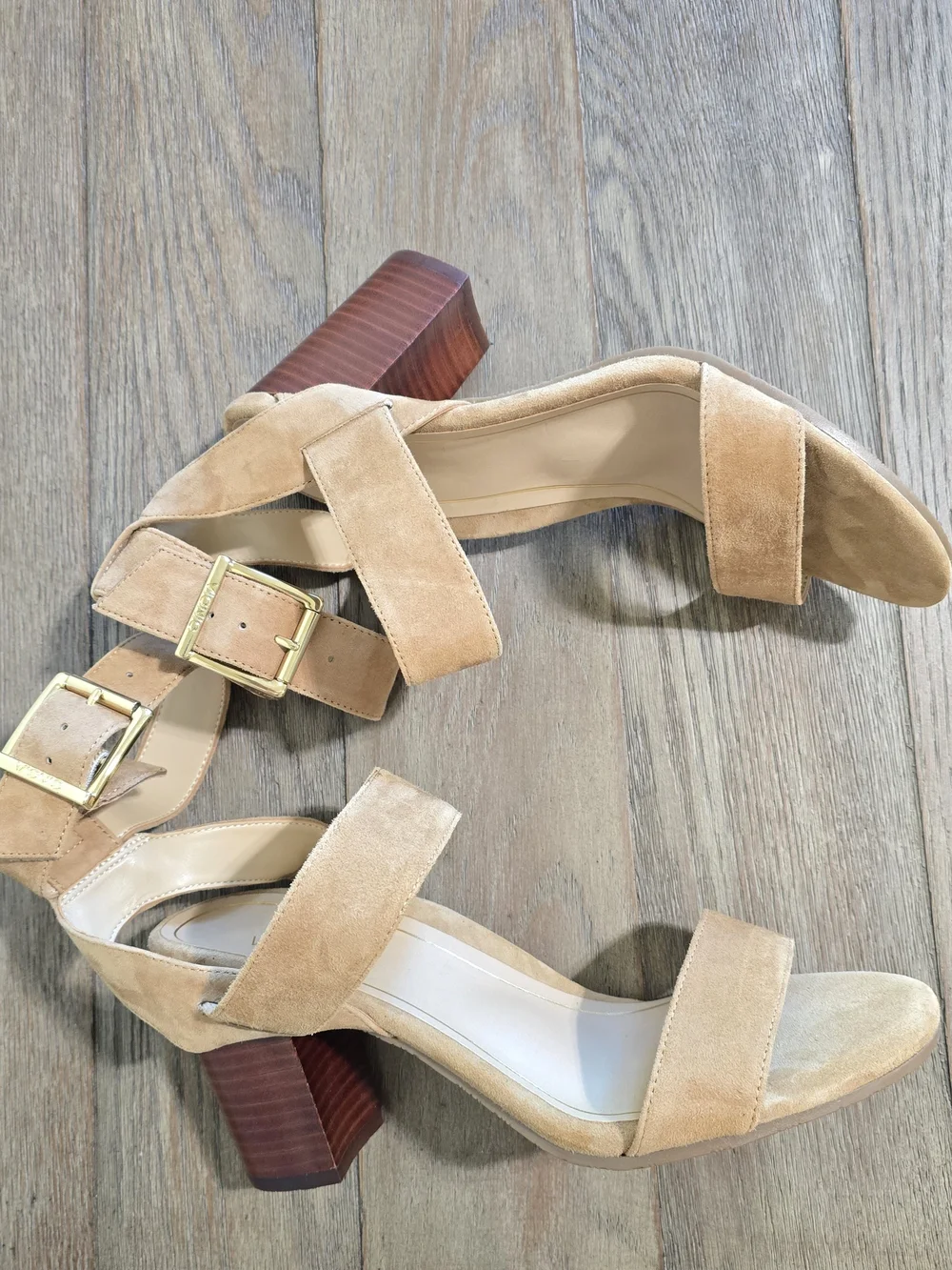 Vionic Sofia Suede Block Heel Ankle Strap Sandals Wheat Tan 9 Comfort Event Boho